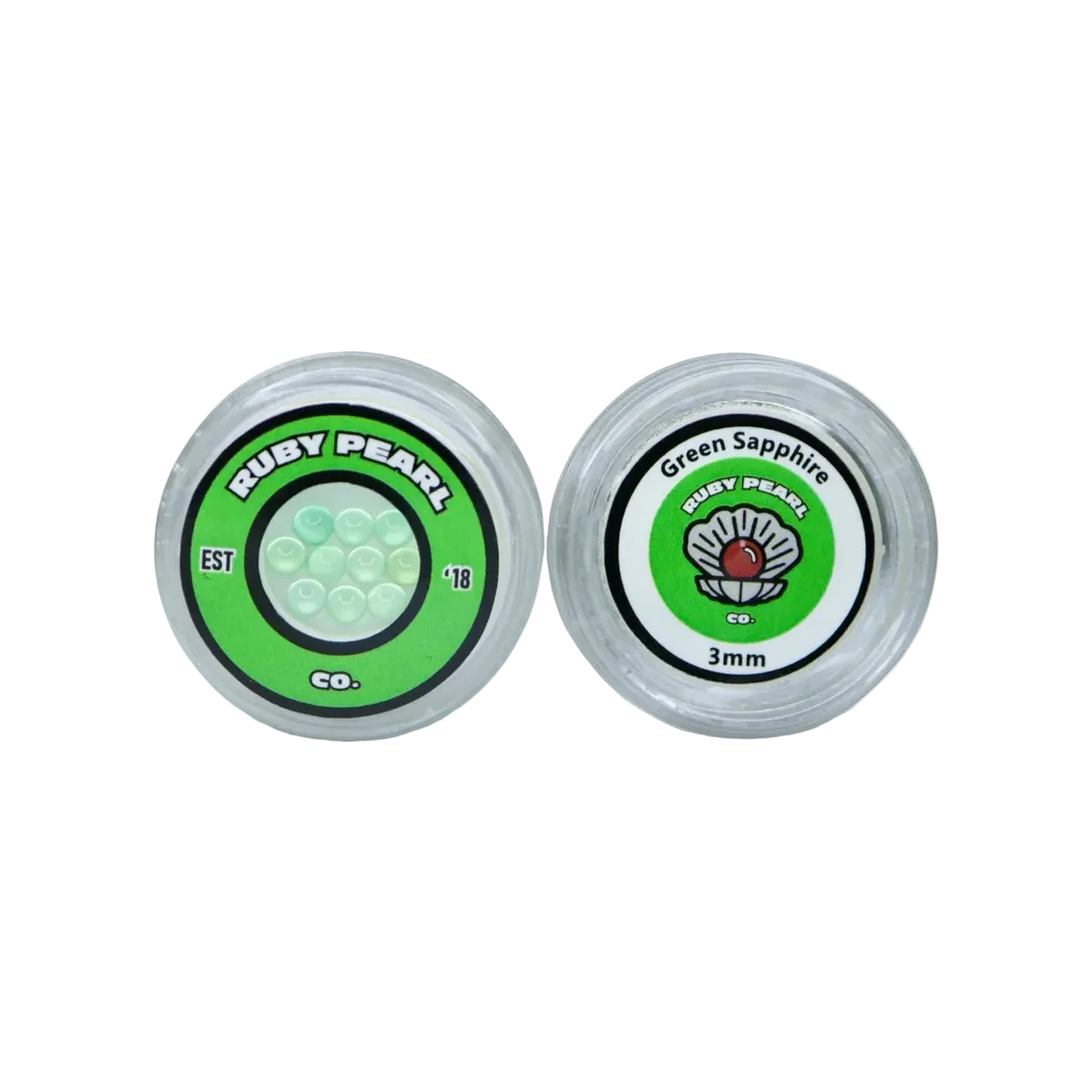Ruby Pearl Co - 10-pack 3mm Green Sapphire Pearl