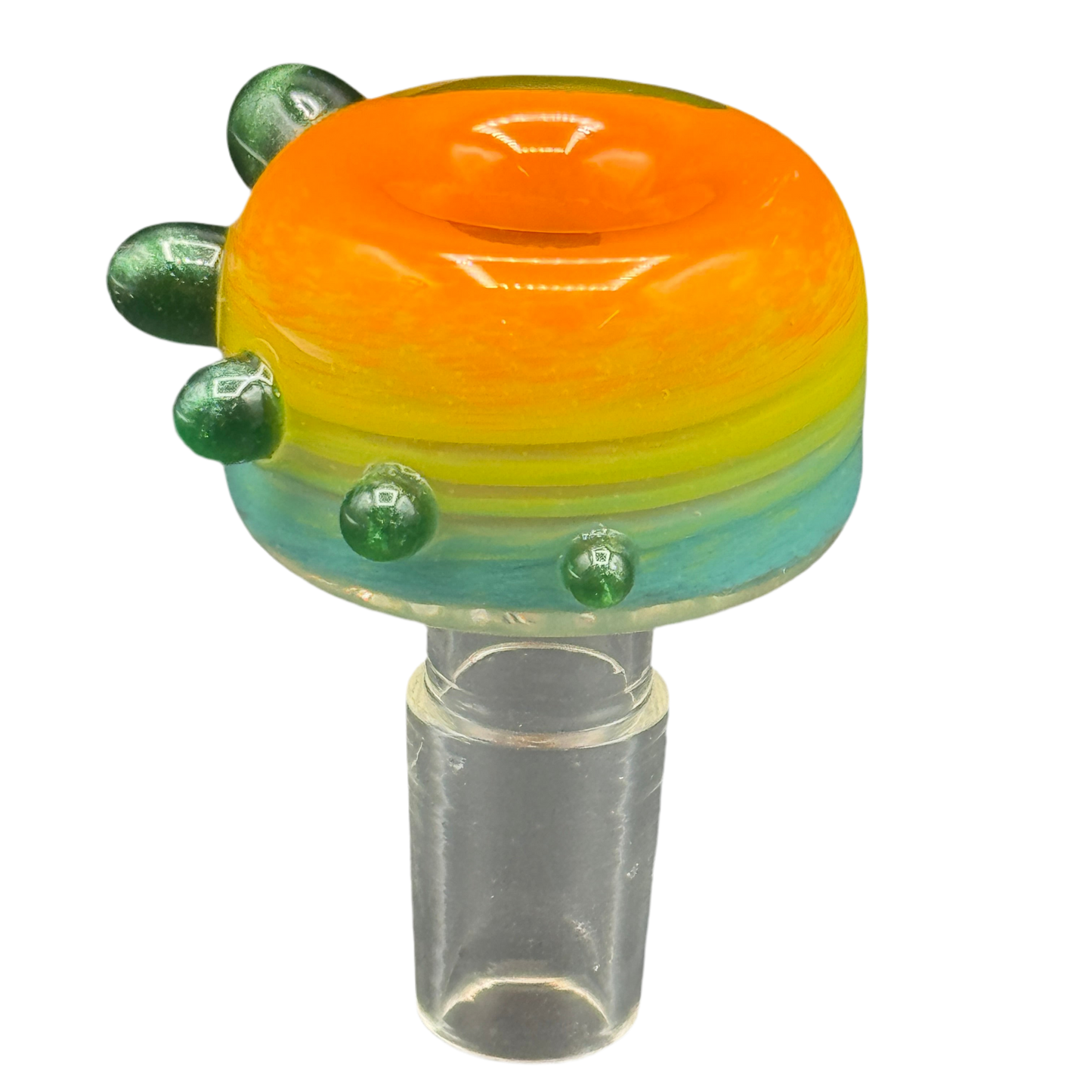 BamBam Glass - 18mm Multicolored Fade Dotted Bowl Slide