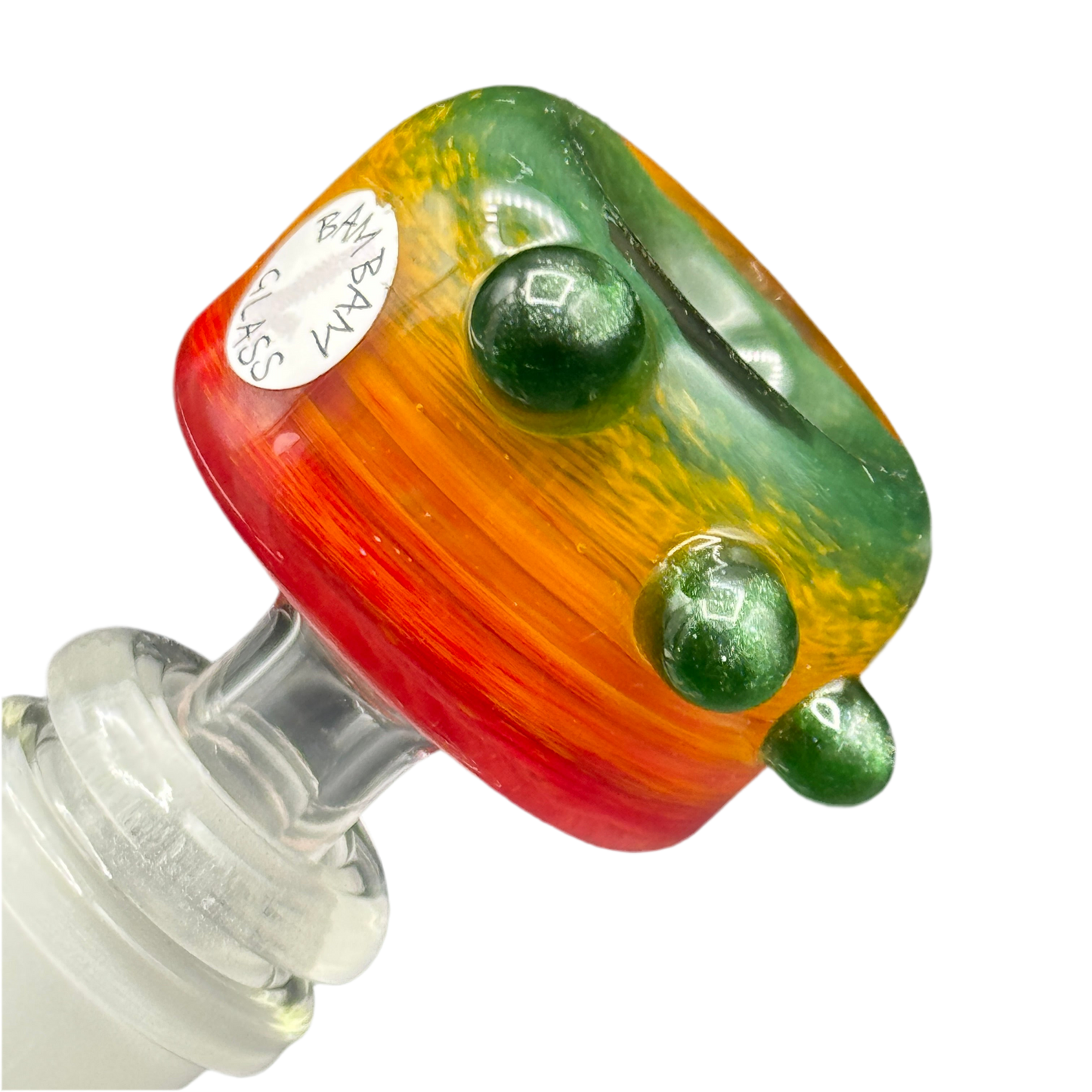 BamBam Glass - 14mm Multicolored Fade Dotted Bowl Slide
