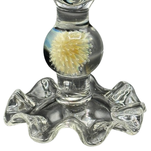 Saucey x Thick Nick Glass - Frill Foot Bubble Trap Mib Stem Goblet