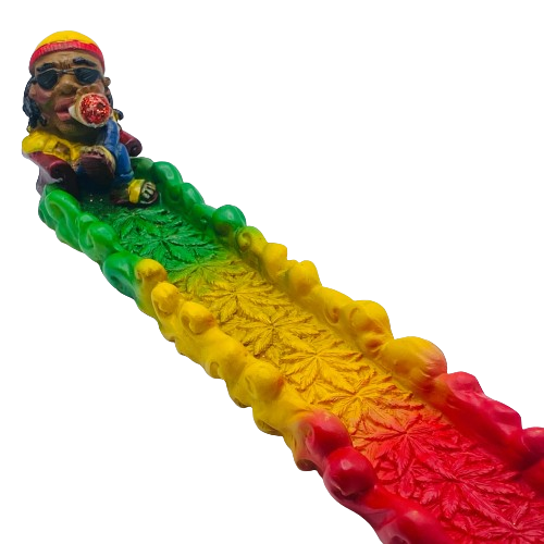10.5" Jamaican Leaf Polyresin Incense Burner