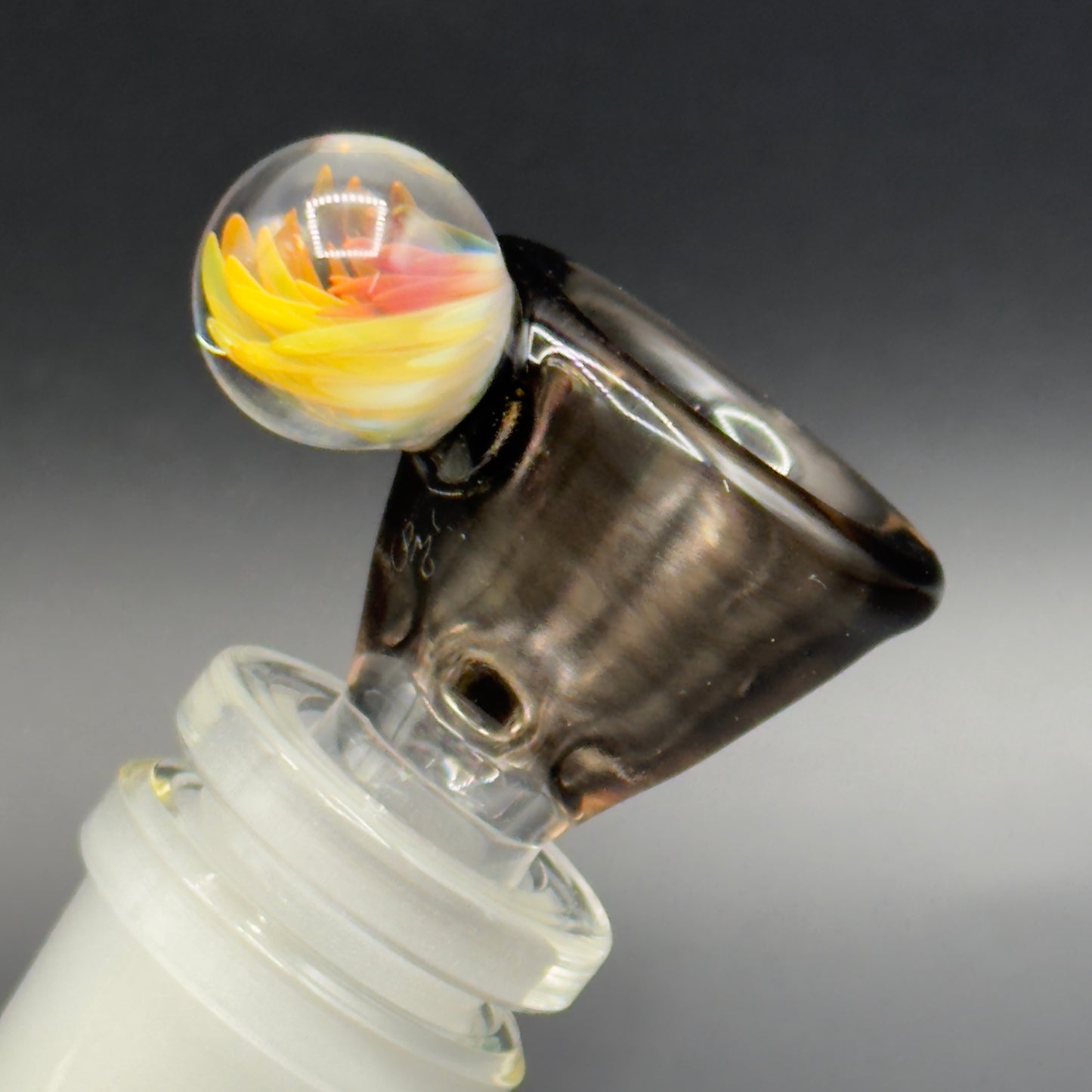 Sarah Marblesbee - 14mm 4-Hole Martini Slide w/ Fumed Implosion