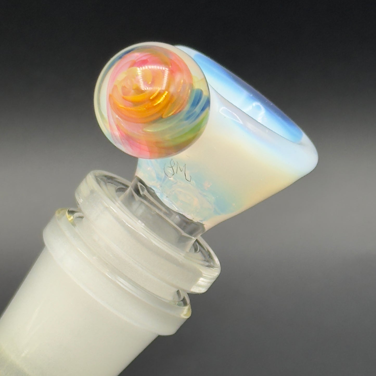 Sarah Marblesbee - 14mm 4-Hole Martini Slide w/ Fumed Implosion
