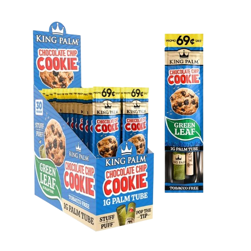 King Palm - Chocolate Chip Cookie | 1g Mini Stuff & Puff Palm Leaf Tube | Single Tube