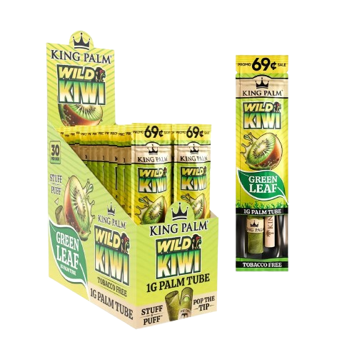 King Palm - Wild Kiwi | 1g Mini Stuff & Puff Palm Leaf Tube | Single Tube