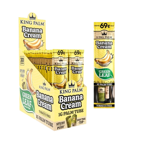 King Palm - Banana Cream | 1g Mini Stuff & Puff Palm Leaf Tube | Single Tube