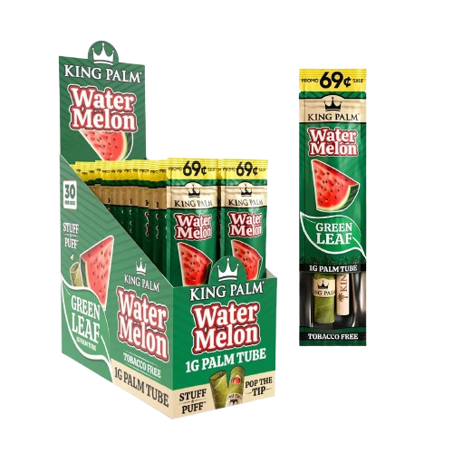 King Palm - Watermelon | 1g Mini Stuff & Puff Palm Leaf Tube | Single Tube