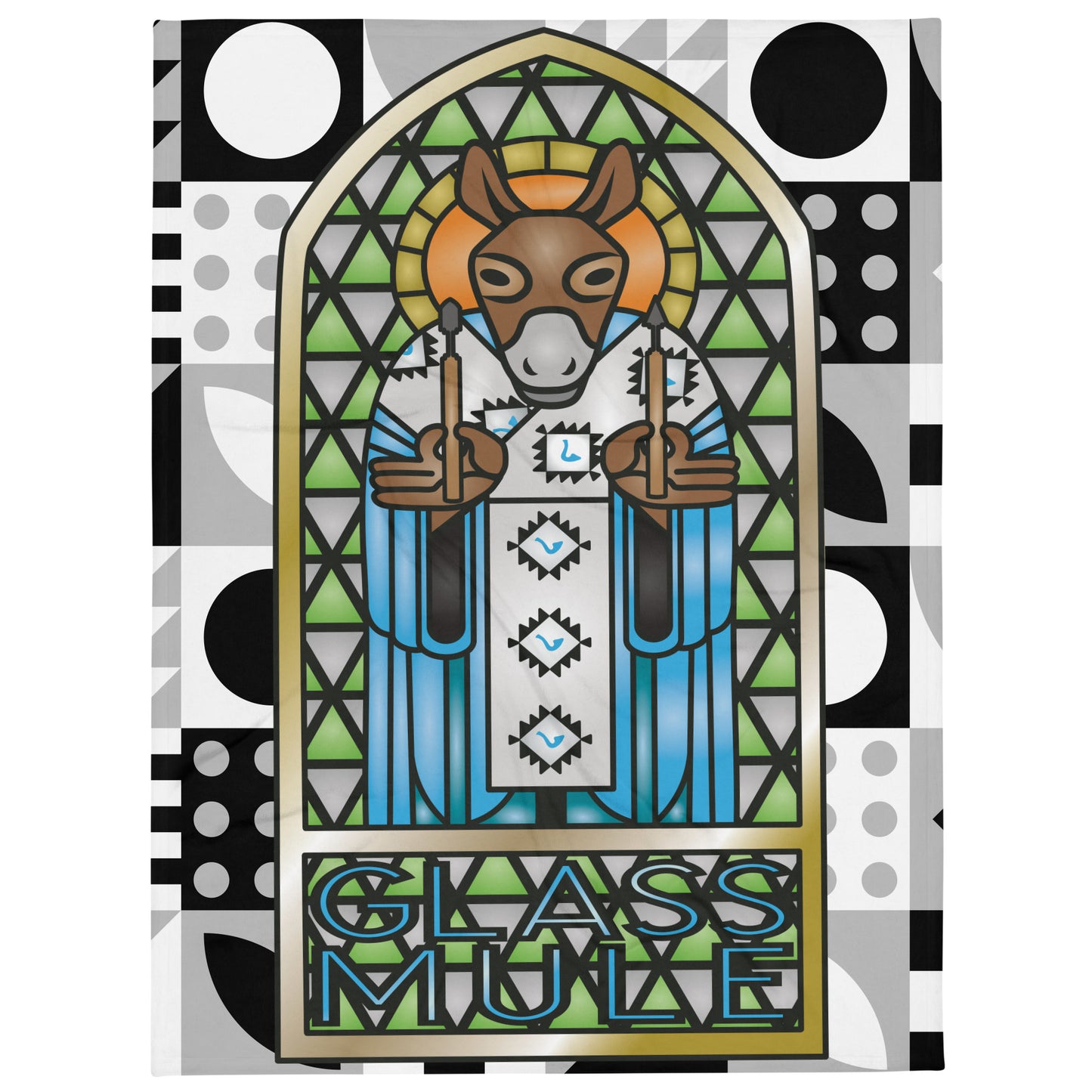 Stained Boro Mule Throw Blanket