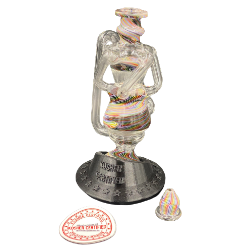 Kosher Glass - PuffCo Peak Pro - Linework Kosher Quad w/ Bubble Cap