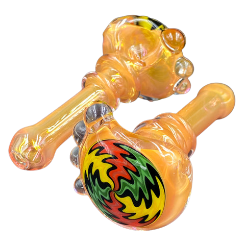 Vulcan Glass - Gold Fumed Wigwag Spoon