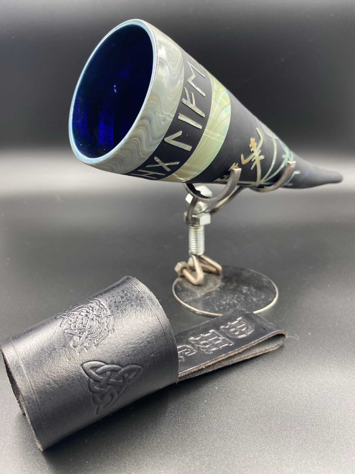 Celtic Drinking Horn by Dawg House Glass - The Glass Mule