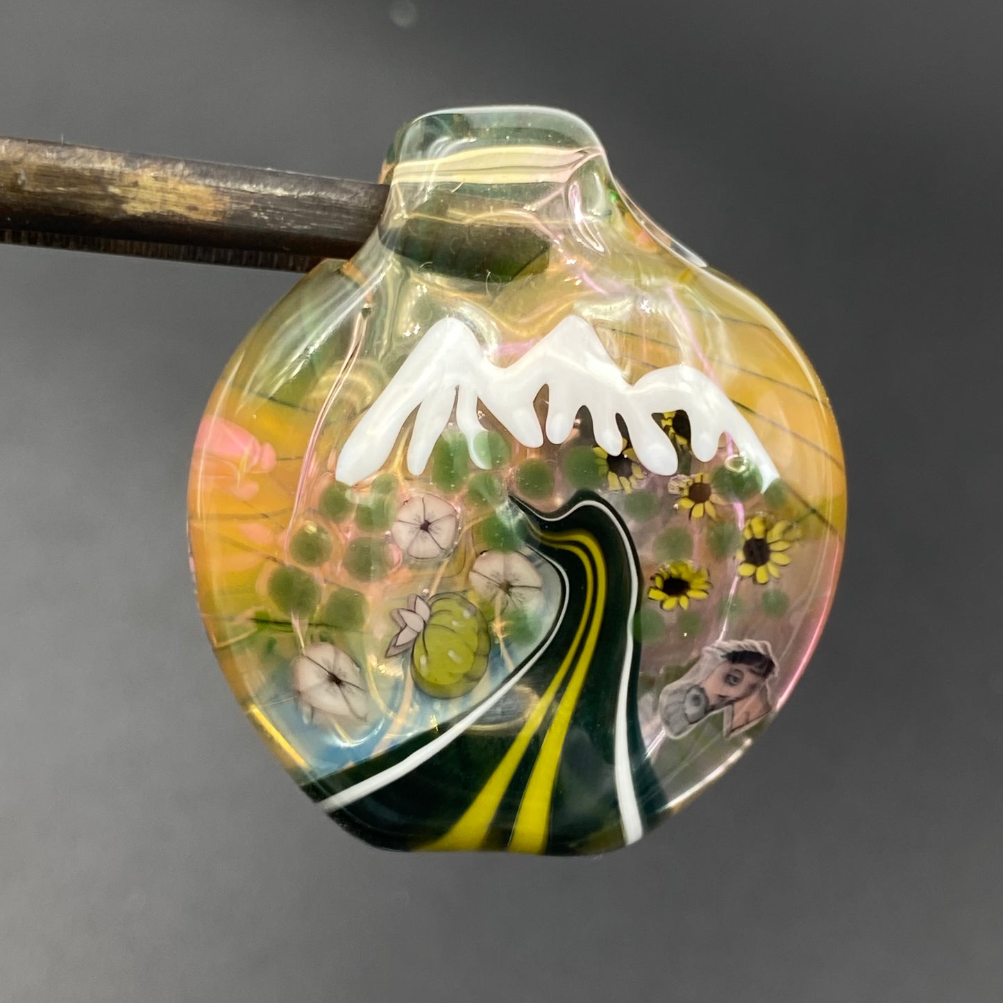Surfrat Glass - 2-Sided Roadtrip Pendant w/ Mule Millie
