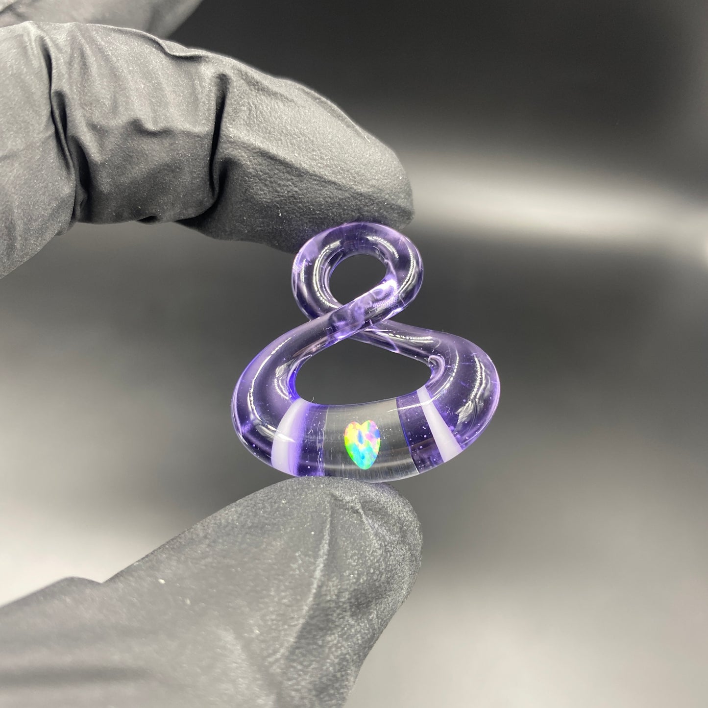 Natey Love - Full Size Infinity Loop Pendant w/ Heart Opal (Rose Quartz)