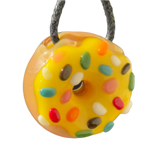 KGB Glass - Lemon Donut Pendant with Sprinkles