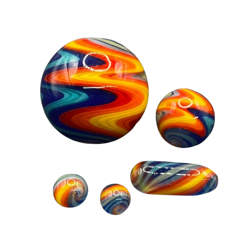 Gee West Glass - 5pc Slurper Set | Fire and Ice WigWag