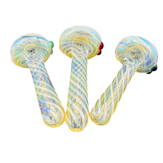 Barkley Glass - Silver Fumed Spiral Spoon