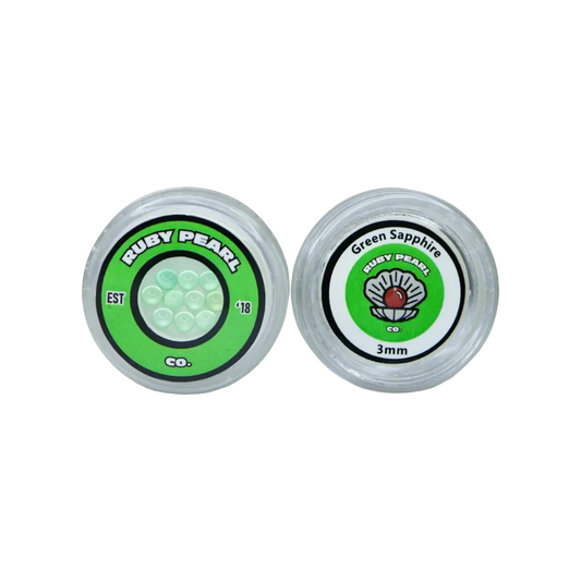 Ruby Pearl Co - 10-pack 3mm Green Sapphire Pearl