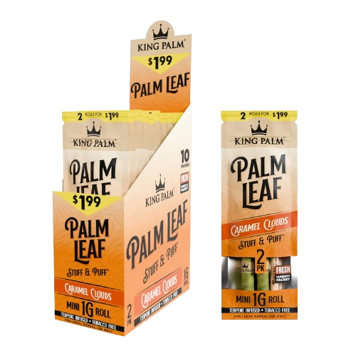 King Palm - Caramel Clouds | 1g Mini Stuff & Puff Palm Leaf | 2-Pack