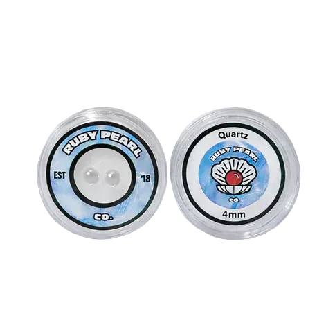 Ruby Pearl Co - Pair of 4mm Quartz Pearls