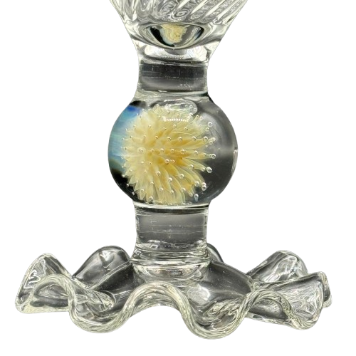 Saucey x Thick Nick Glass - Frill Foot Bubble Trap Mib Stem Goblet