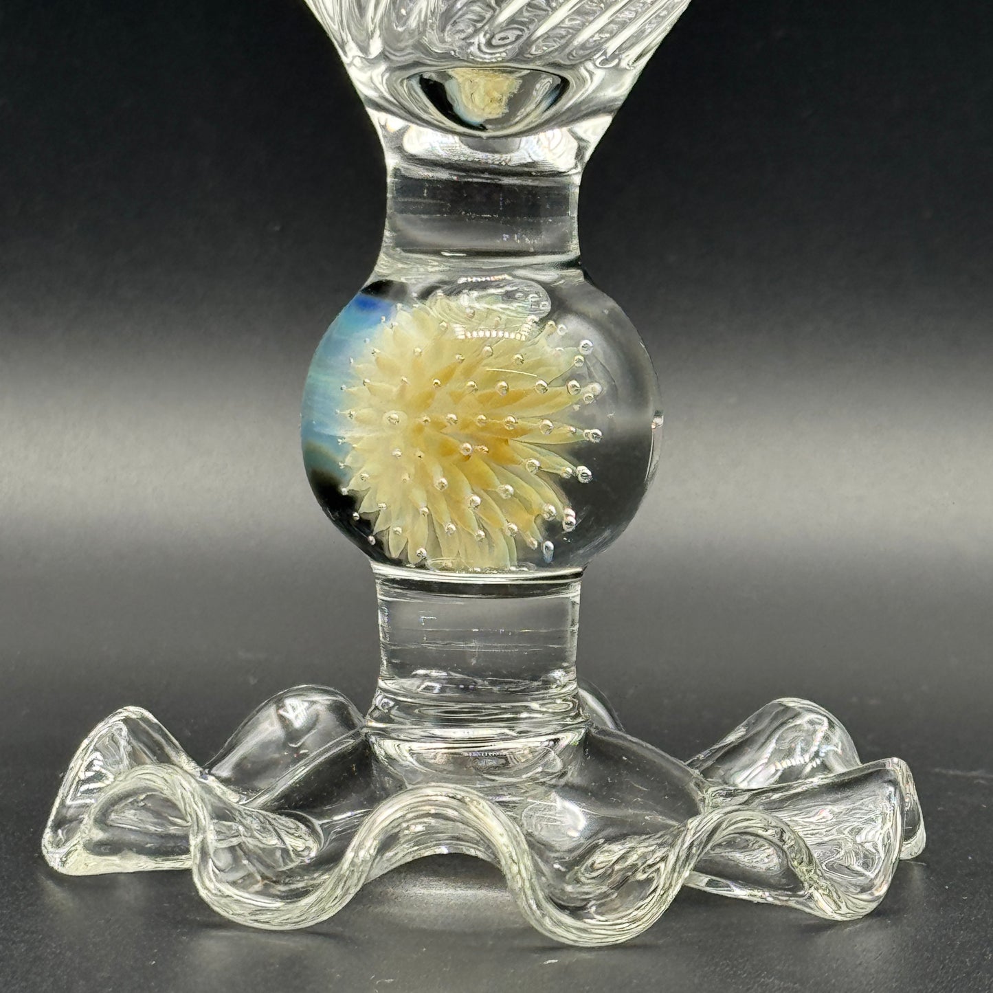 Saucey x Thick Nick Glass - Frill Foot Bubble Trap Mib Stem Goblet