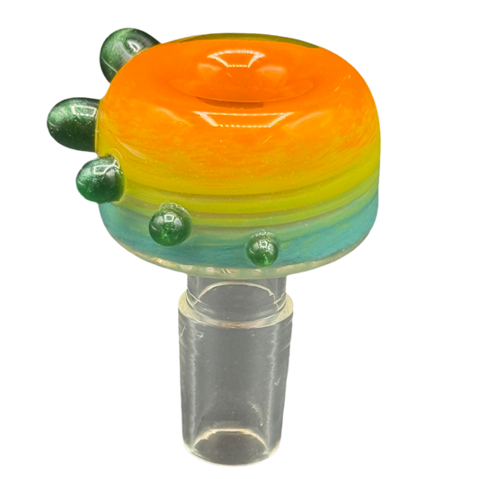 BamBam Glass - 18mm Multicolored Fade Dotted Bowl Slide