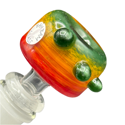 BamBam Glass - 14mm Multicolored Fade Dotted Bowl Slide
