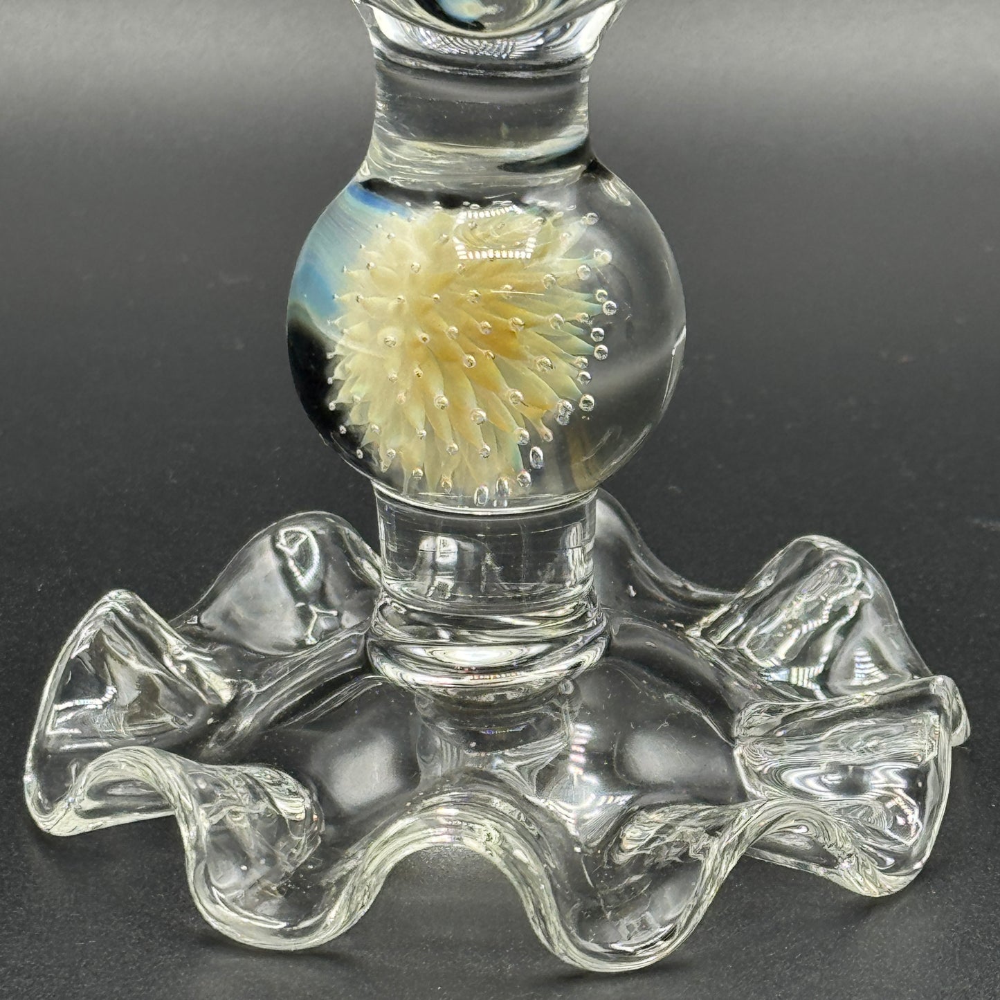 Saucey x Thick Nick Glass - Frill Foot Bubble Trap Mib Stem Goblet
