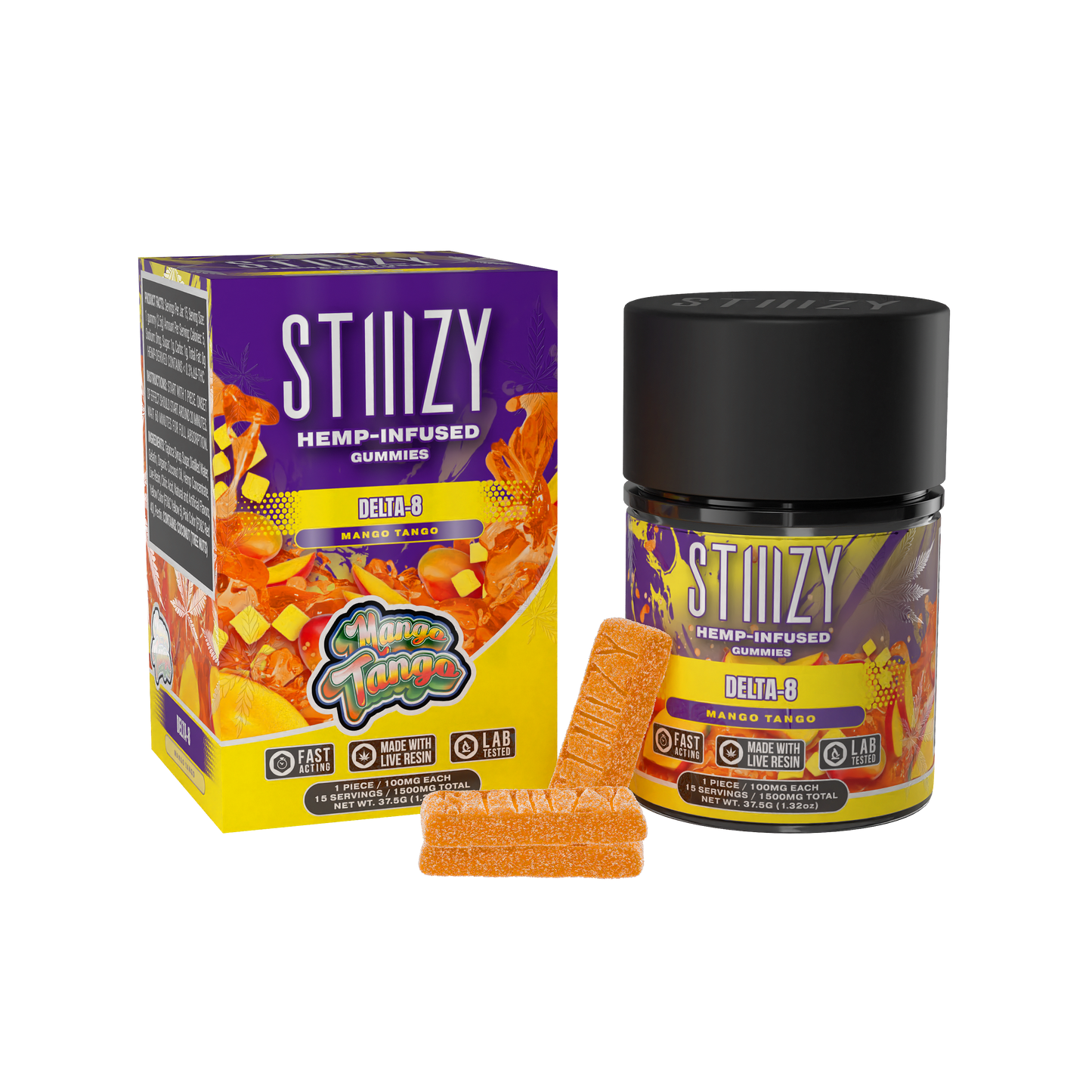 STIIIZY - Delta-8 Gummies | 1500mg | Mango Tango