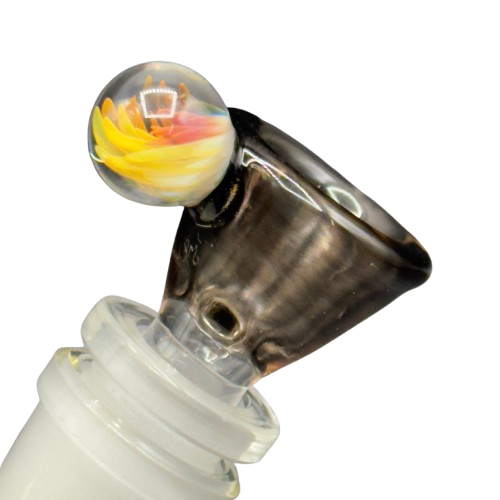 Sarah Marblesbee - 14mm 4-Hole Martini Slide w/ Fumed Implosion
