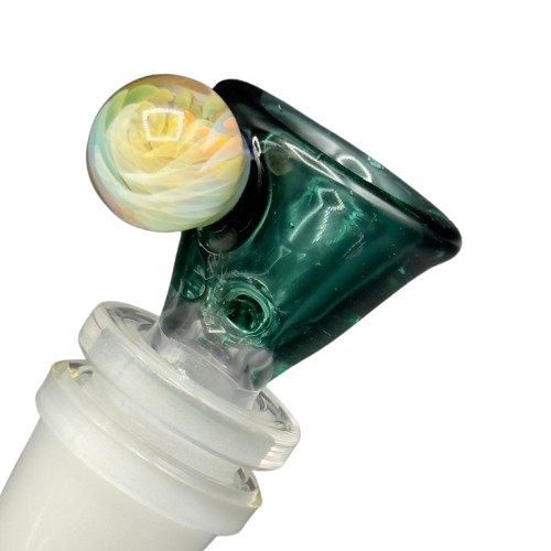 Sarah Marblesbee - 14mm 4-Hole Martini Slide w/ Fumed Implosion
