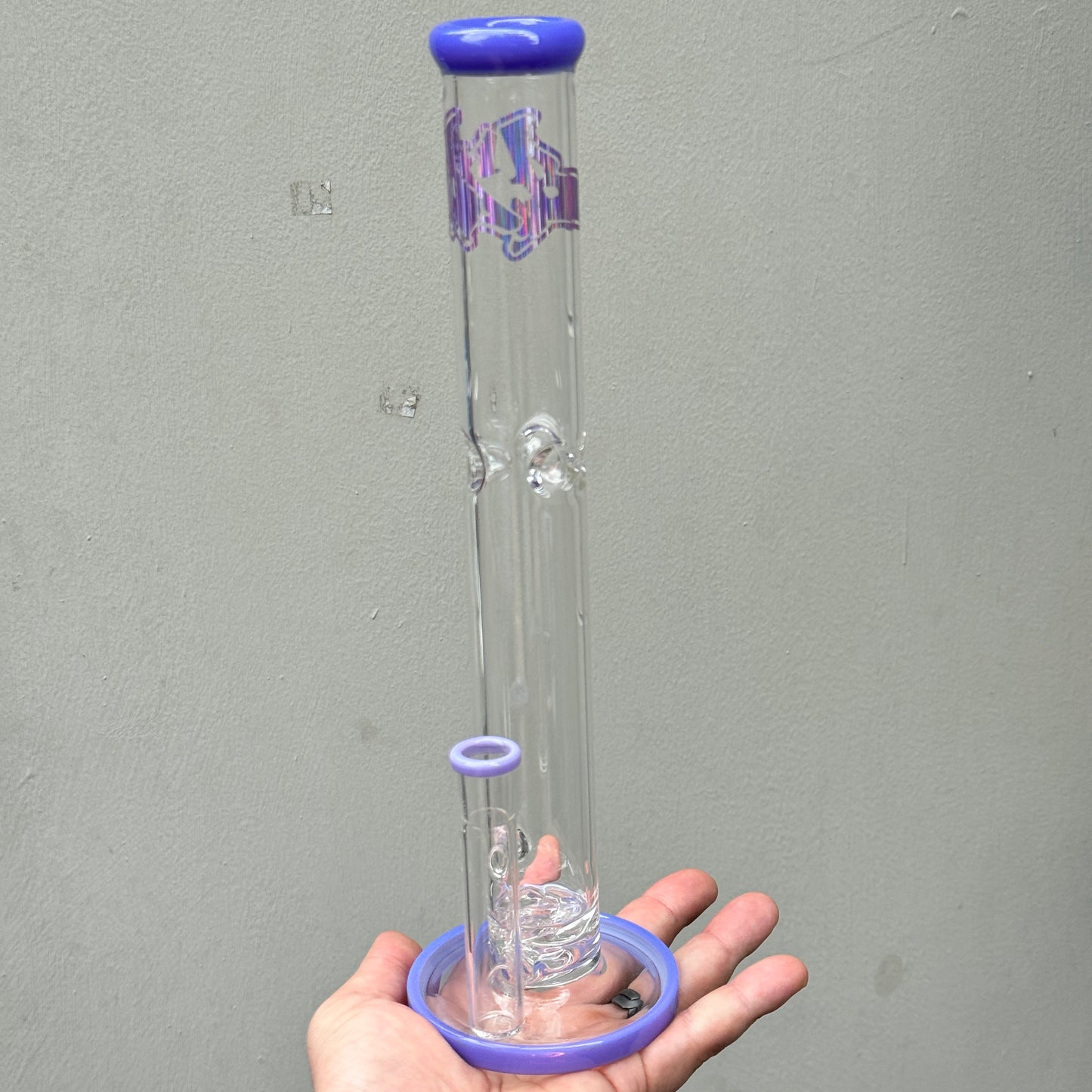 Mr. B Glass - Color Accented Clear High Rise Tube 12"