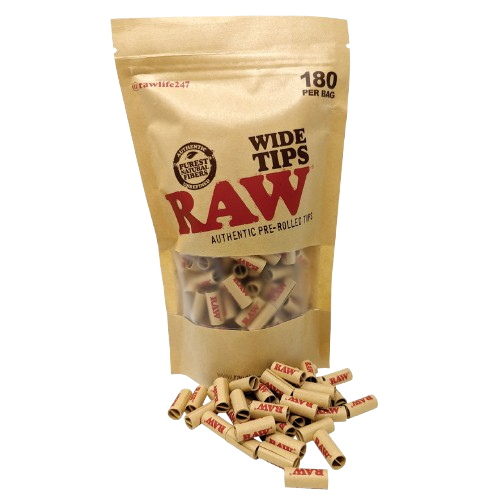 Raw Pre-Rolled Wide Tips - 180ct Bag