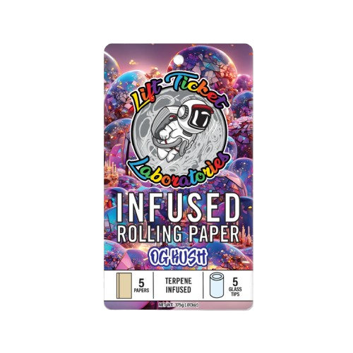 Lift Ticket Labratories - OG Kush | Terpene Infused Rolling Paper w/ Glass Tip | 5-pack