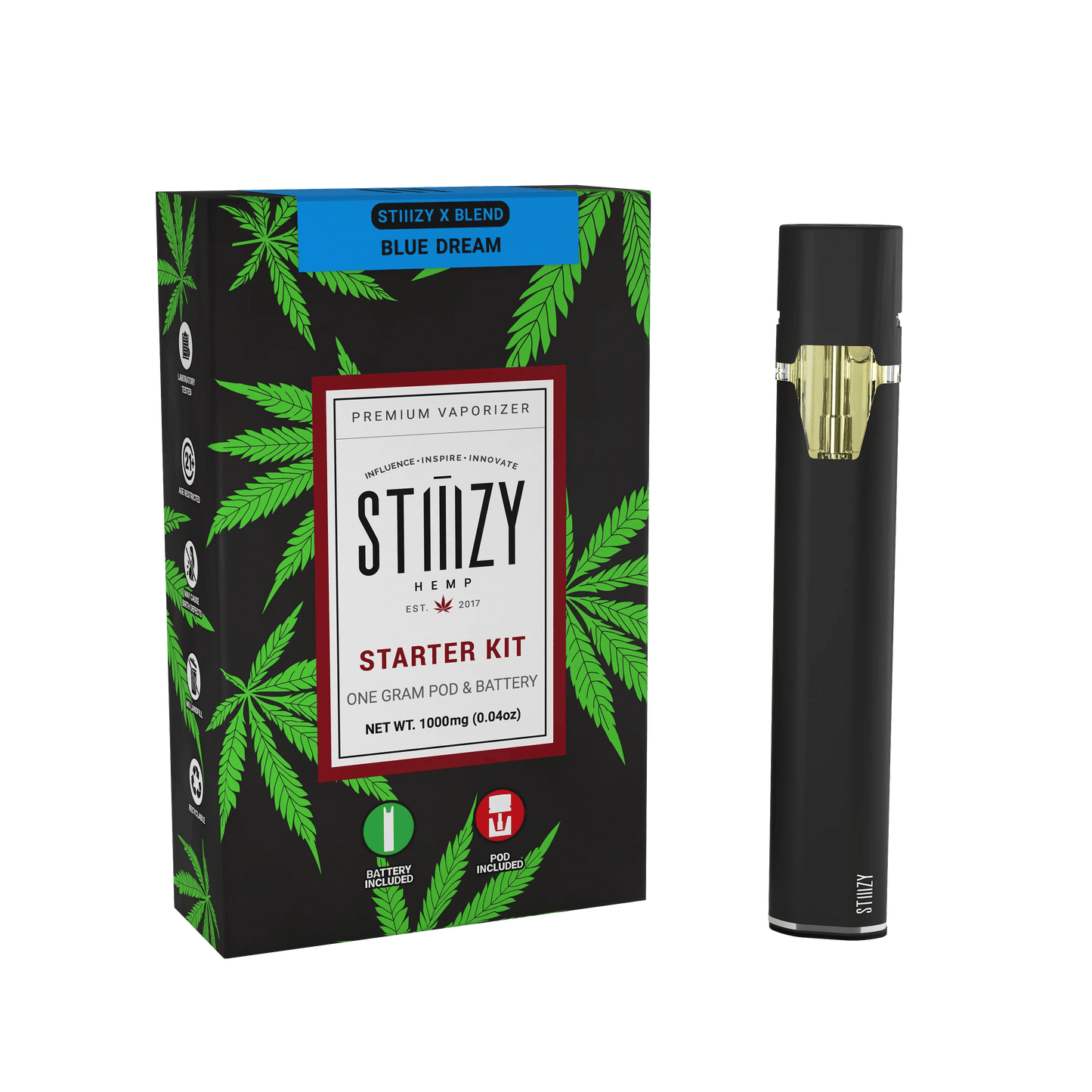 STIIIZY - Starter Kit - OG Standard 210mAh Black Battery + X Blend Pod (1g)