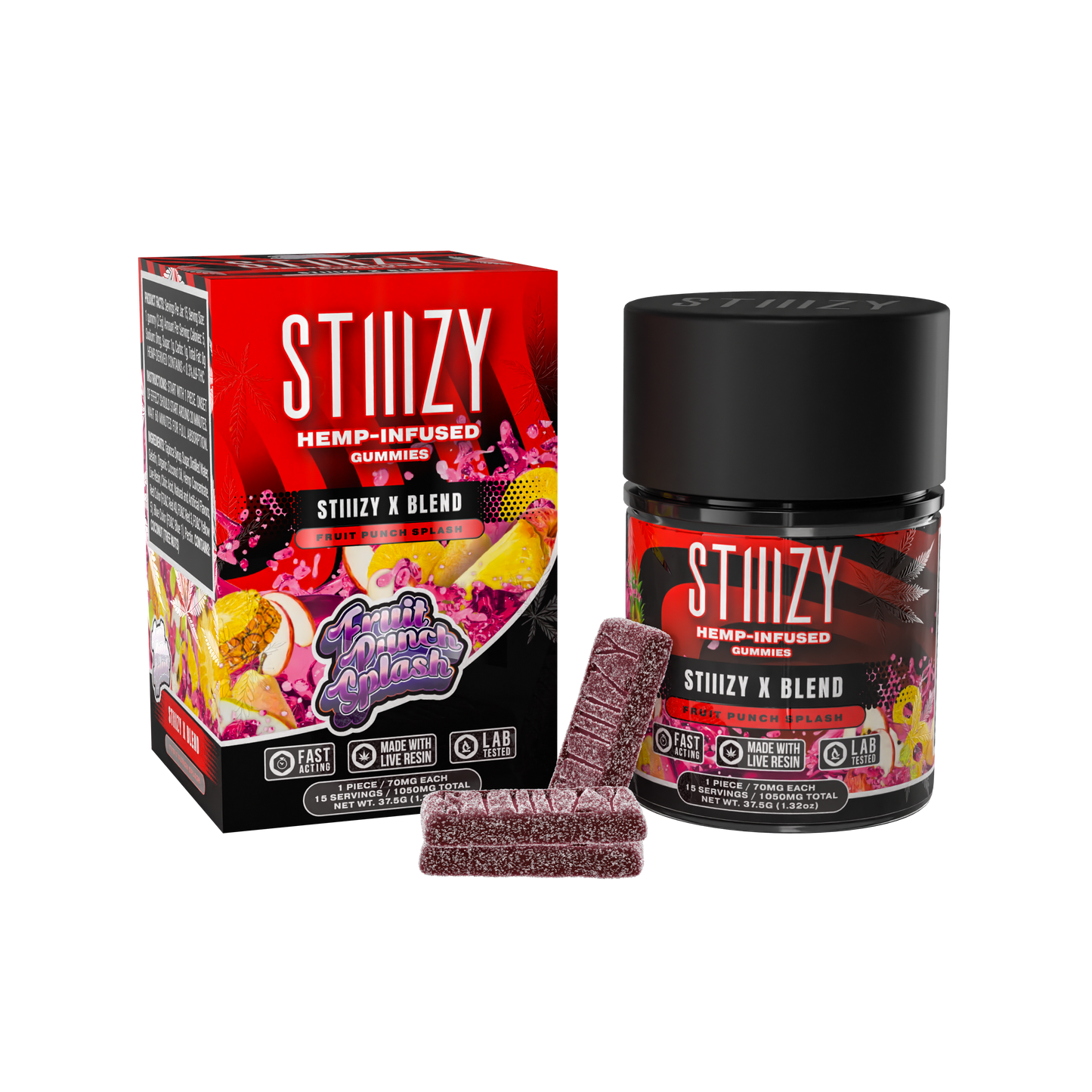 STIIIZY - X Blend Gummies | 1050mg | Fruit Punch Splash