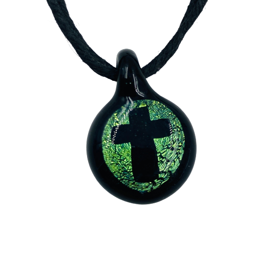 Glassblowing DJ | Greg Hoke - Dichro Cross Pendant