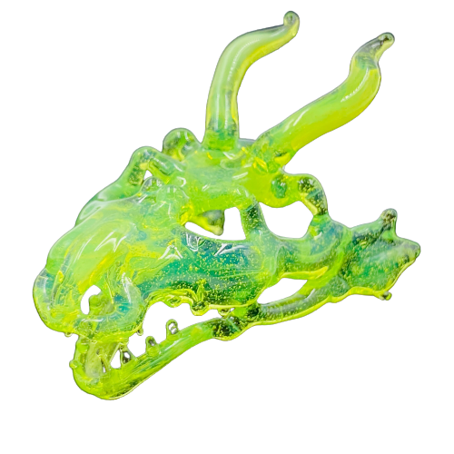 Livin_Glass - Dragon Skull Pendant | CFL Sunset Slyme
