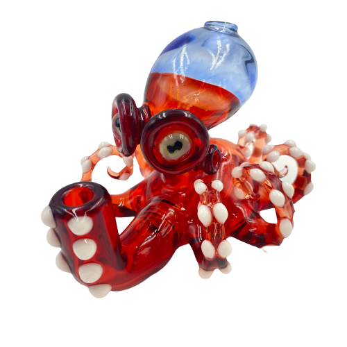Pacini Glass - Red White and Blue Mini Octopus