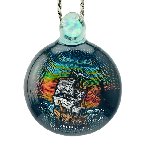 JH Glass - Ship and Lighthouse Doticello Pendant
