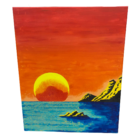 Unknown Artist - Retro Sunset (24” x 30”)