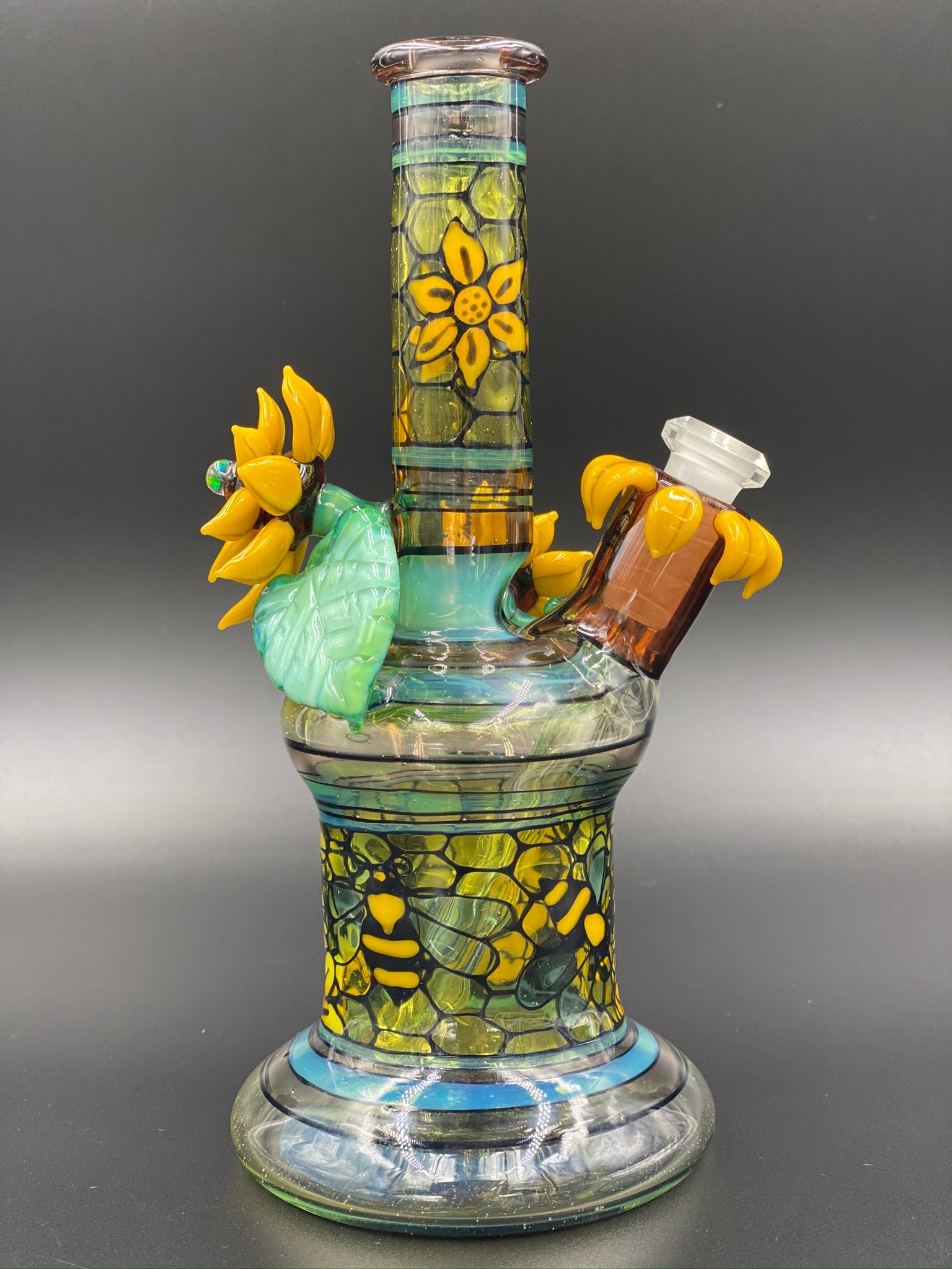 Sunflowers and Bees by Windstar and MarsGlassworks - The Glass Mule